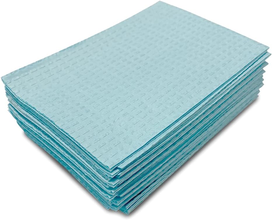 BodyMed 3 Ply Tissue/Poly Professional Towels - Disposable Paper Towels - 13-Inch x 18-Inch - Case of 500 - Blue