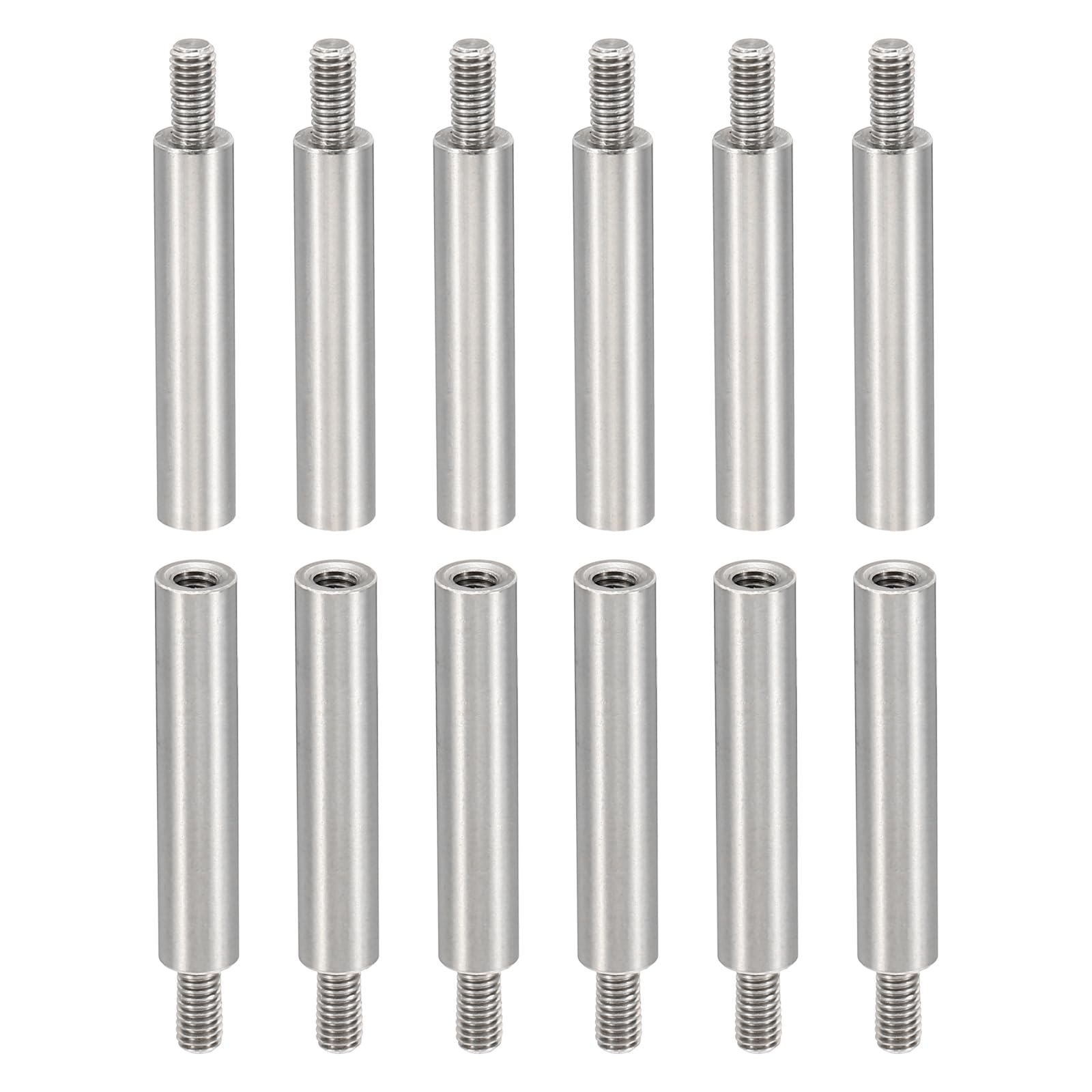 PATIKIL 12pcs M4 Separadores Roscados, M4*6 6mm Tornillo De Extensión De Acero Inoxidable Tuerca Pilar Macho Hembra Tornillo, Adaptadores De Rosca Macho Hembra Métrica, 4x6mm(ID*OD