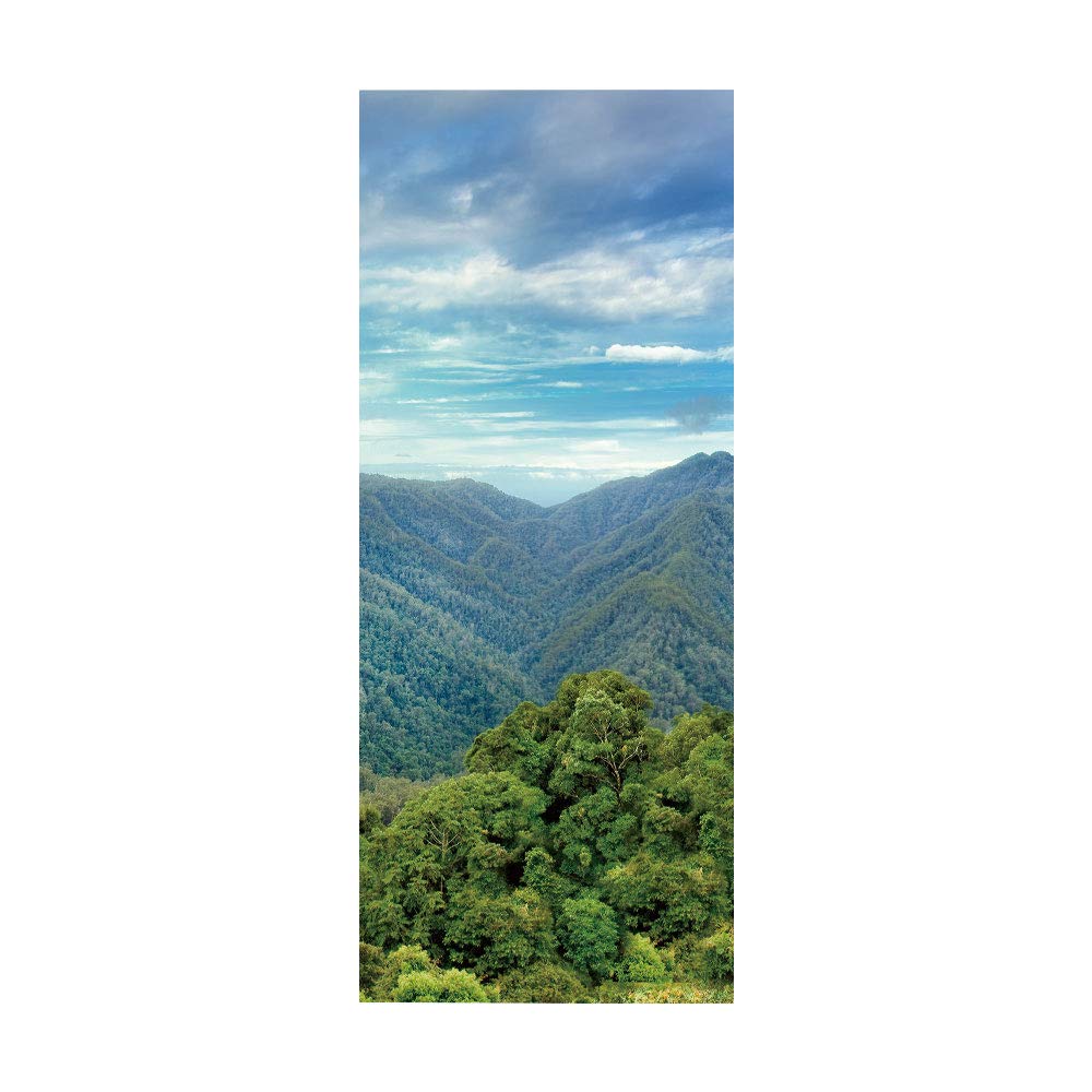 Poster autocollant porte trompe l'oeil adhésif et papier peint paysage