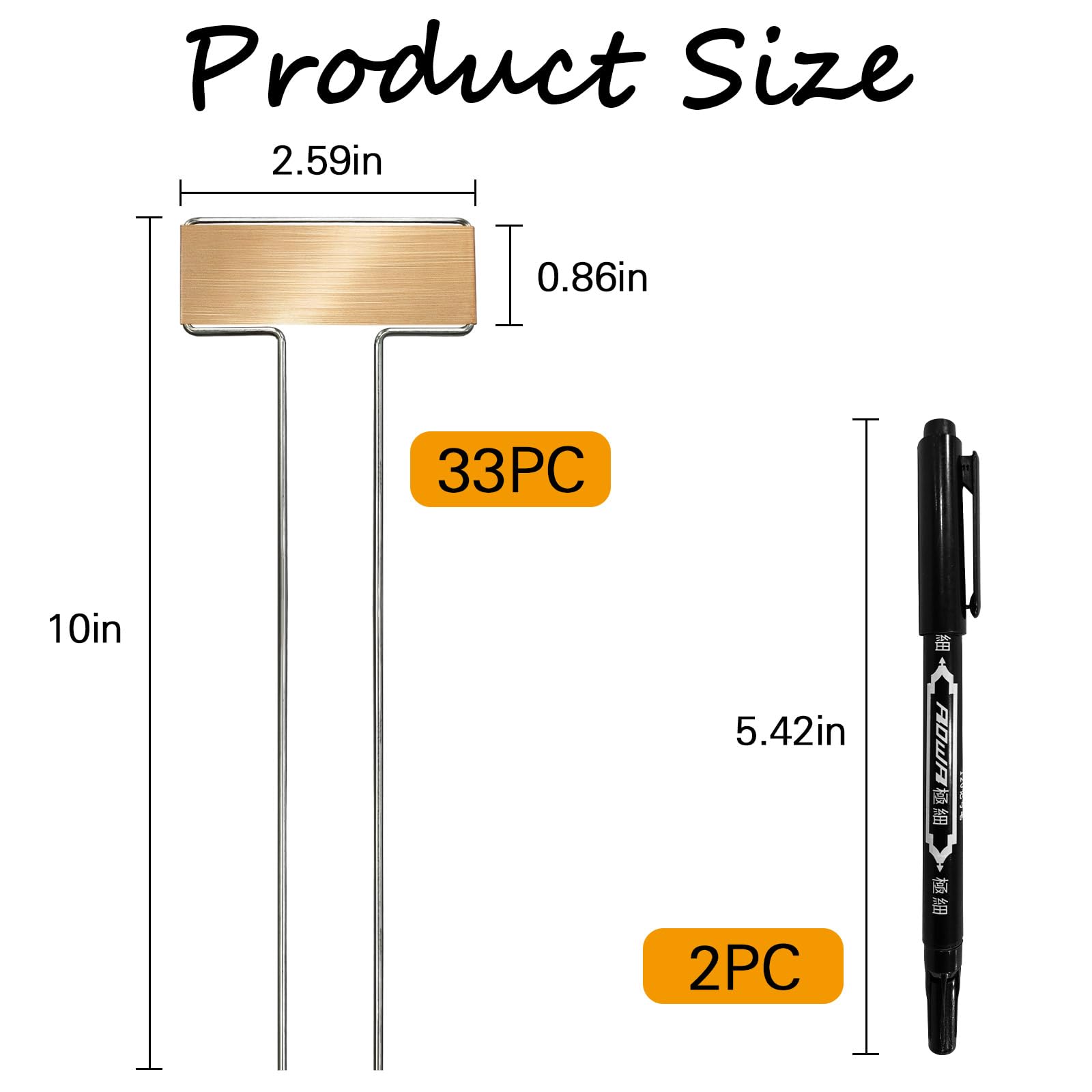 33 Pack Galvanized Steel Plant Markers with 2 Neutral Pens 10 Inch Metal Garden Stakes Outdoor Plants Waterproof and Reusable for Herb Flower Vegetable Identification