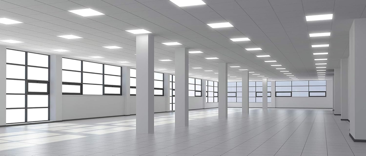 MUNDDY® - Pack de 11 Panel LED 60 x 60 cm, 50W, 6500 lumenes Reales certificados. Blanco Frio 6500K, 595 x 595 x 33 mm,Driver Incluido Envio Urgente Desde Madrid