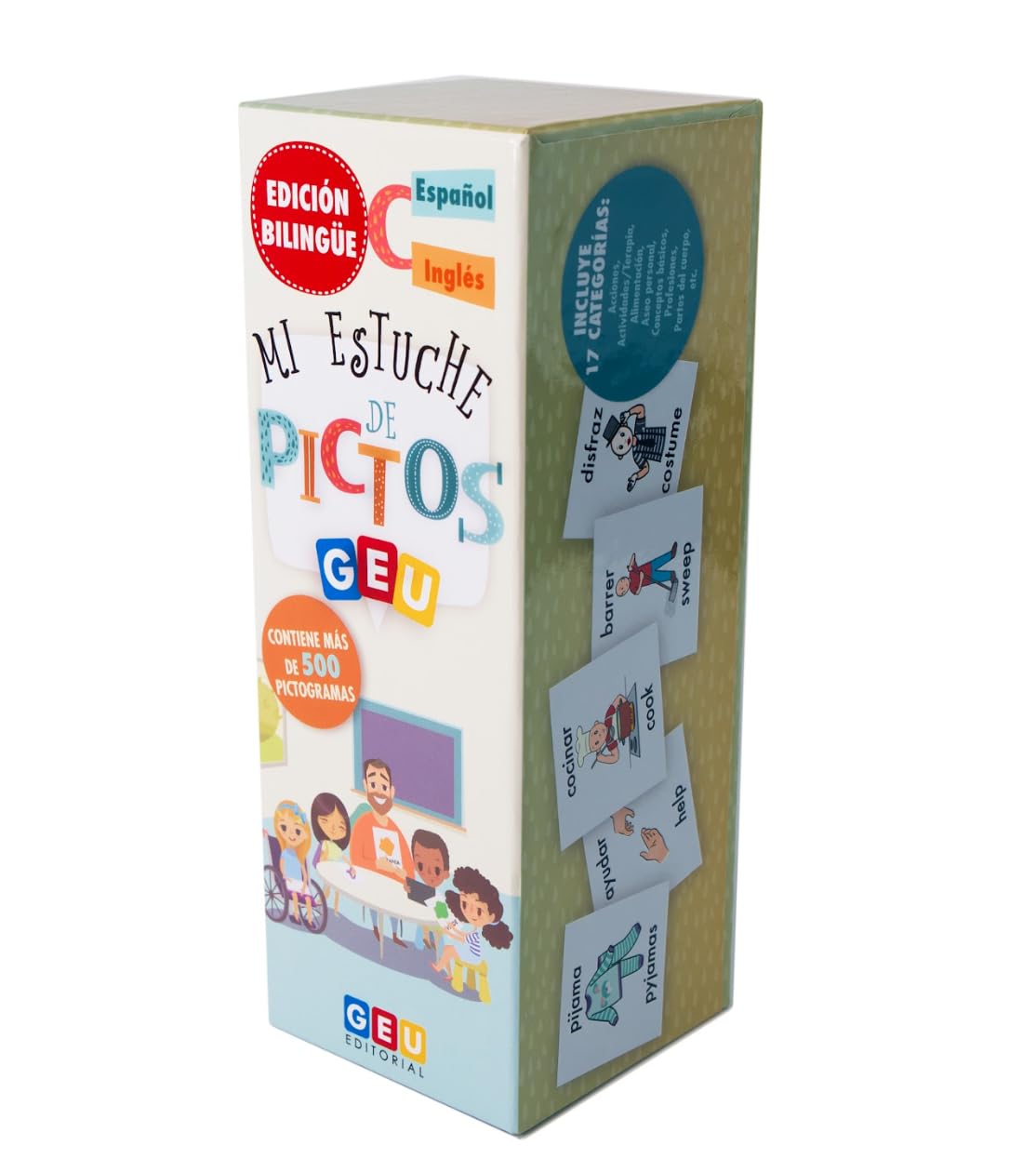 PICTOGRAMAS Autismo ESPAÑOL | 500 Flashcards con Pictogramas en Español e Inglés | Juego Educativo Montessori Niños +3 Años | Mi Estuche de Pictos Bilingüe