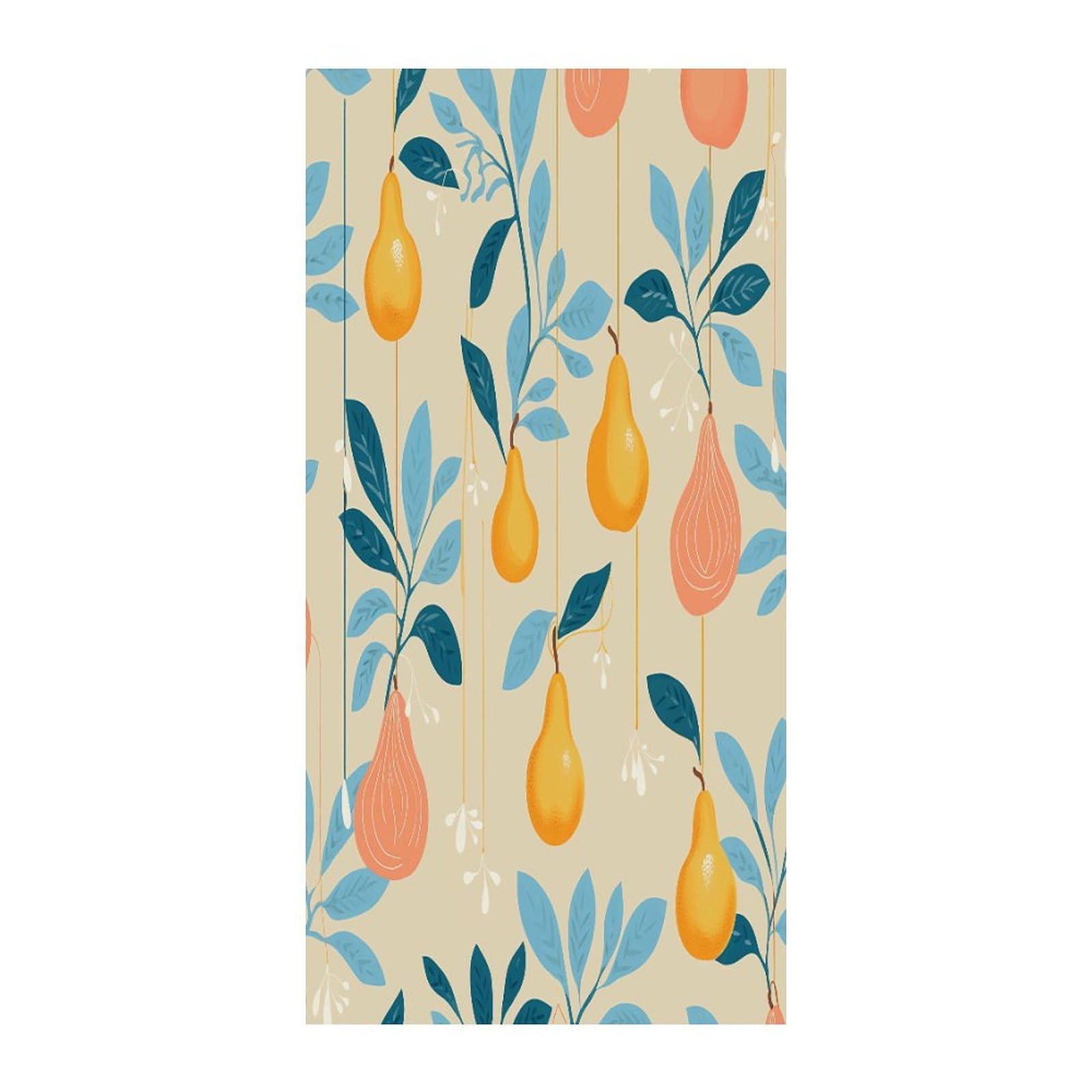 Fekiloot Style Pears And Leaves Door Curtain Room Divider Curtains