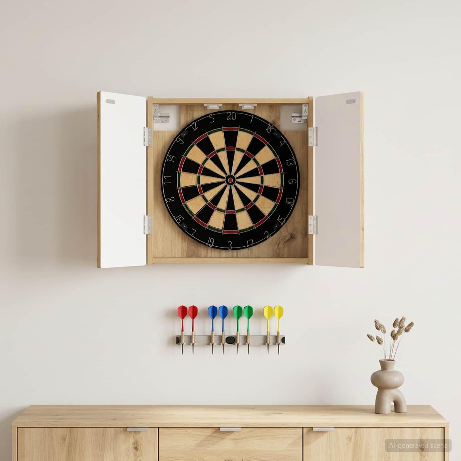 Dartboard Schrank ARNHEM Artisan-Eiche 52,5 x 10,5 x 53,5 cm,Dart-Rückwände,896674