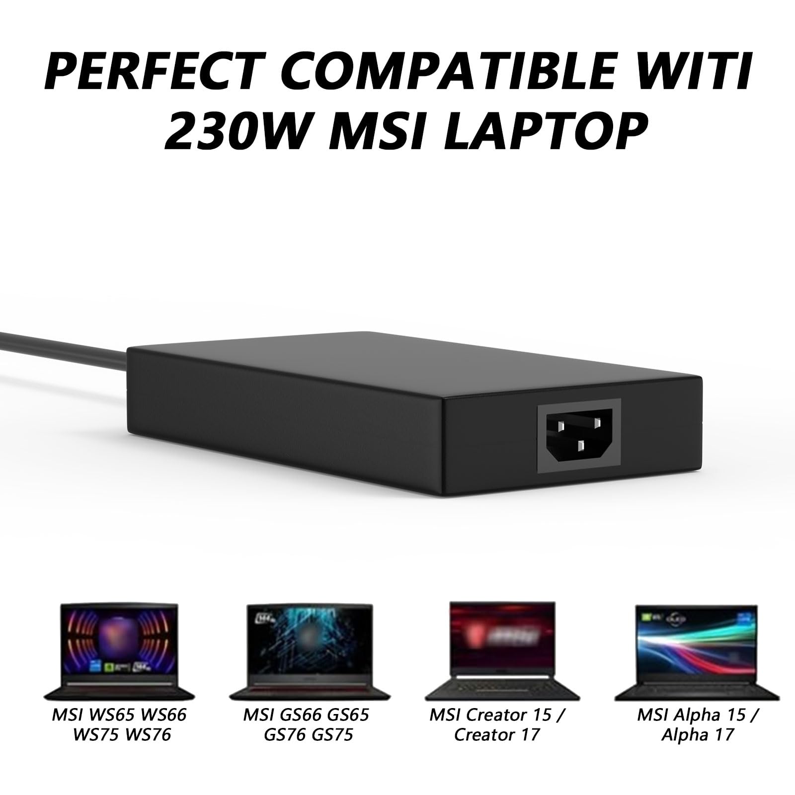 230W Laptop Netzteil Ladegerät für MSI GS66 GS65 GS76 GS75 WS65 WS66 WS75 | für MSI Stealth P65 P75 Creator A17-230P1A A12-230P1A Chicony Katana15 17 GF66 GF76 12th Pulse 15 16 17 GL66 GL76 Ladekabel