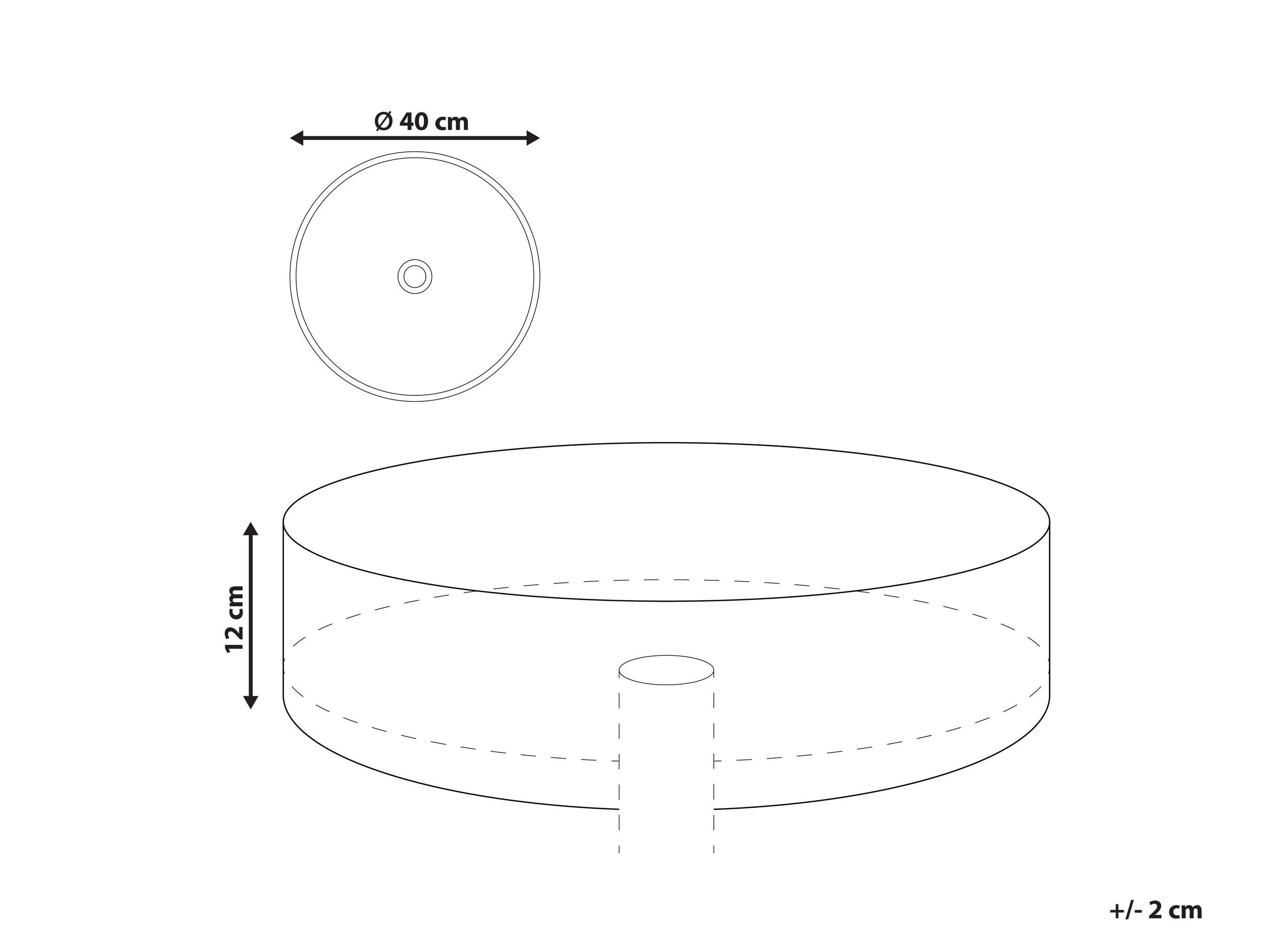Umywalka łazienkowa nablatowa ceramiczna z efektem lastryko okrągła 40 cm Nules