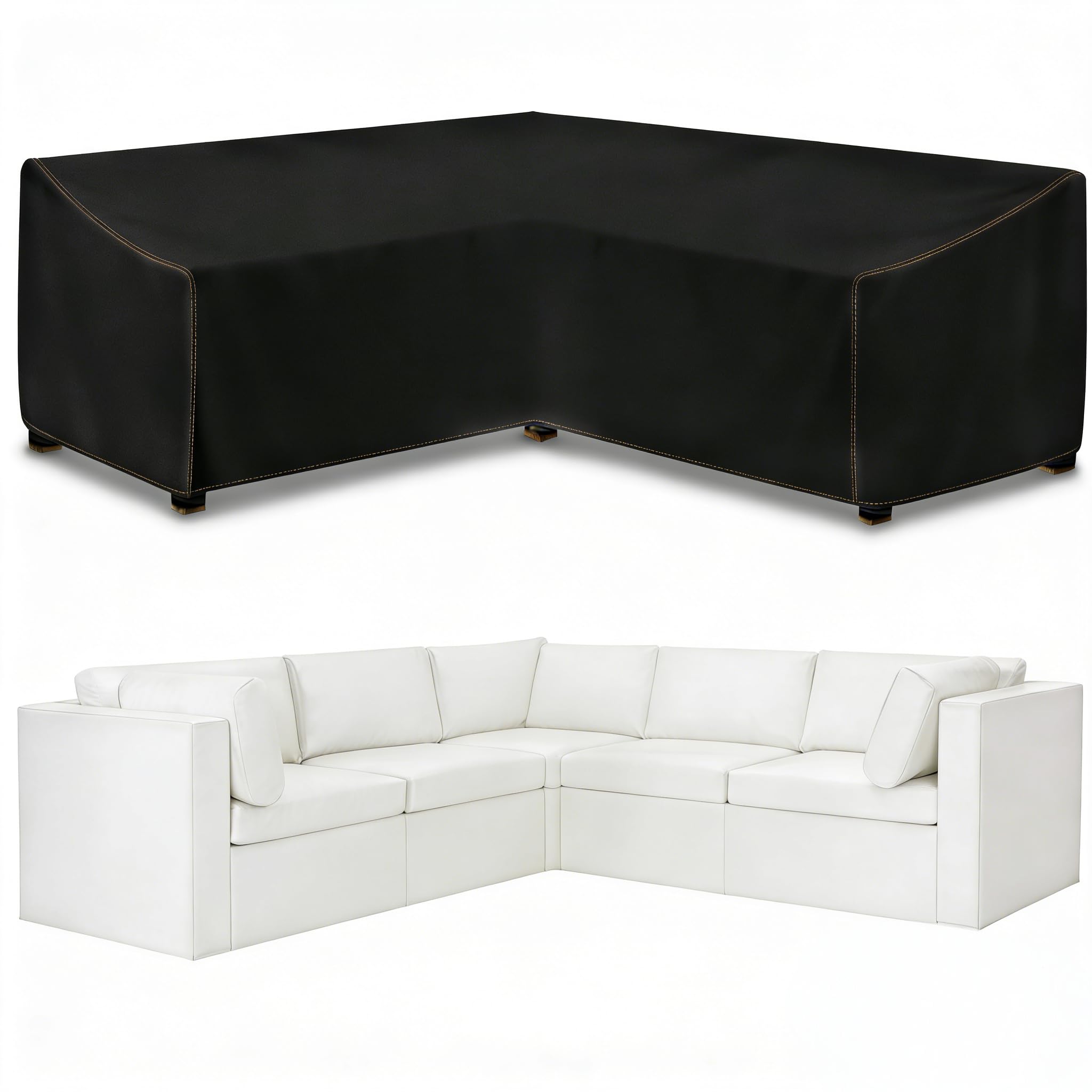 Wasserdichter Sofabezug für Terrasse, Eckfell, winddicht, mit Schnallen und Belüftungsöffnungen, schützt für Outdoor-Sofabett, 270 cm, 100 x 169 cm, 97 x 62 cm, 50 cm