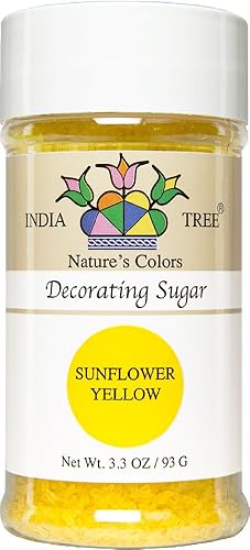 INDIA TREE Azúcar decorativo amarillo, 3.3 onzas