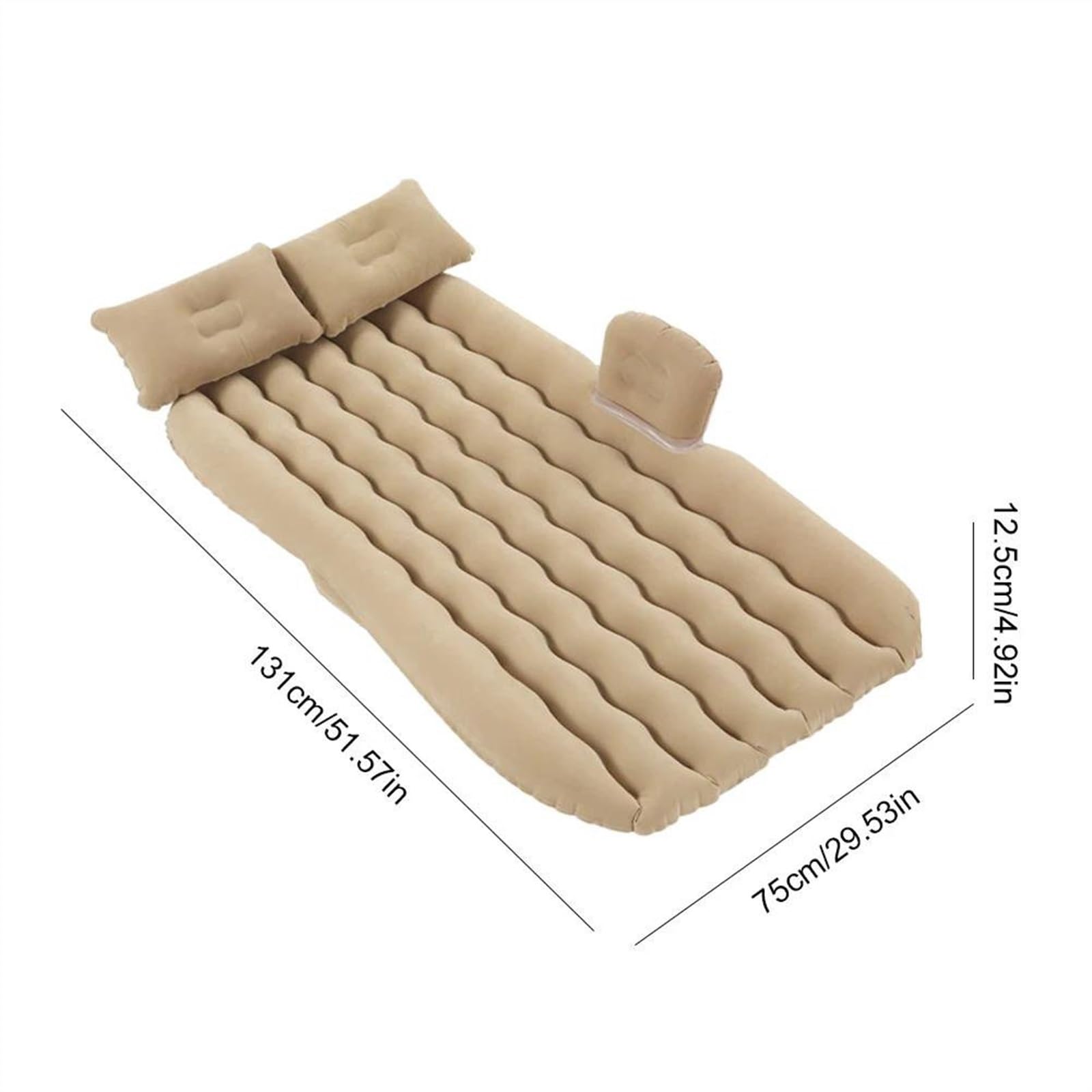 SWAWIS Car Air Mattress Inflatable Bed Double Bed Inflatable Mattress Car Camping with Electric Air Pump and 3 Adapters Grey
