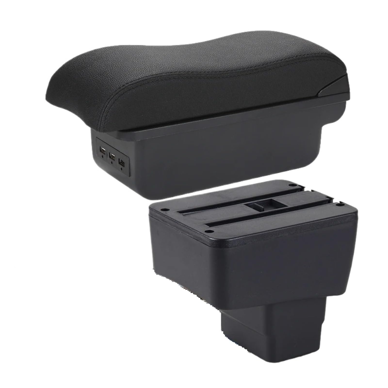 UMDJJU For Mazda For CX-3 Armrest Box Retrofit Car Auto Storage Dedicated Accessories Car Centre Console Armrest Box(B2 black line 3USB)