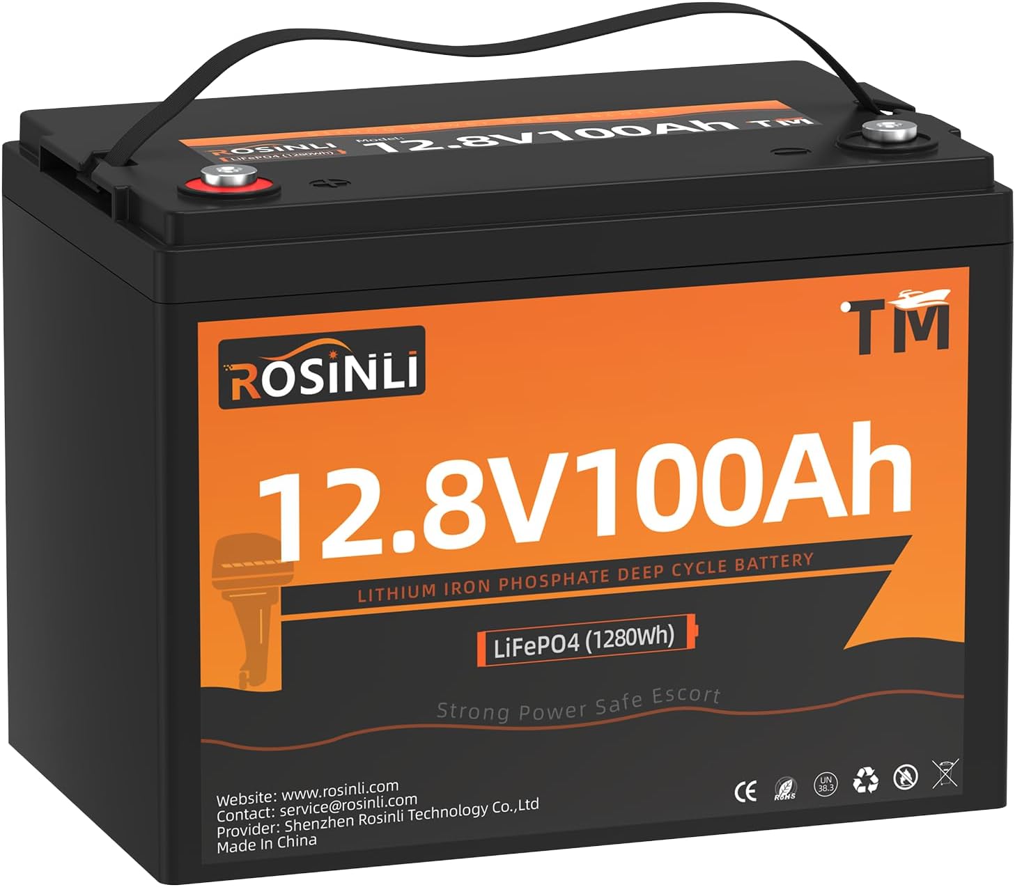 12V 100Ah TM LiFePO4 Battery, BCI Group 24 Size, 4000-15000 Deep Cycles with 100A BMS Perfect for Trolling Motors, Yacht, Marine, Boat, RV, Home Energy