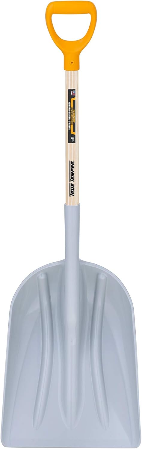True Temper 1680700 Poly Scoop with Hardwood Handle and D-Grip