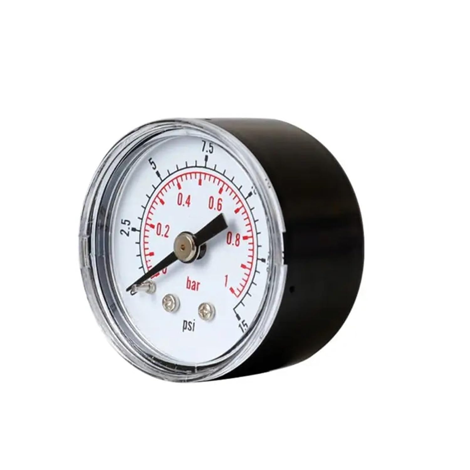 1pcs Pressure Gauge 40mm 1/8 BSPT Rear Back 15 30 60 160 200 300 PSI & Bar for Air Gas Wate Fuel(White)