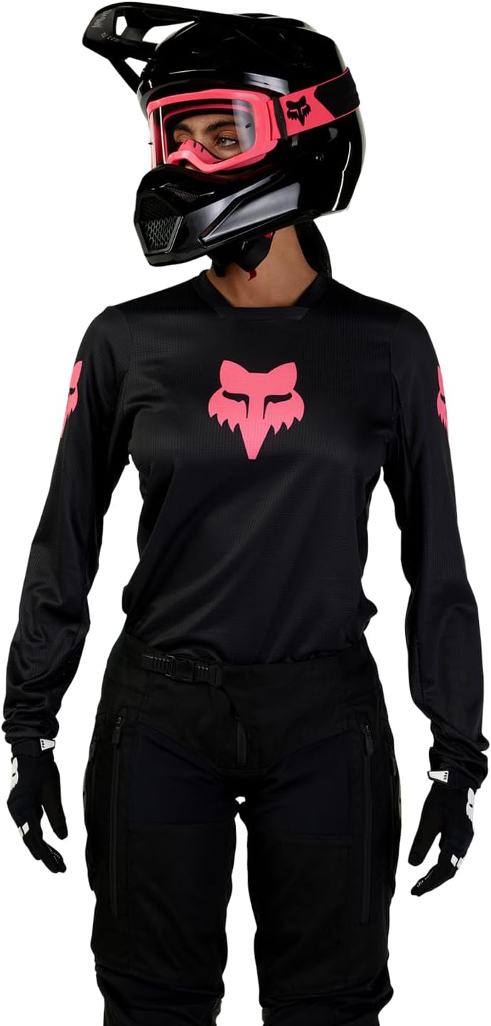 Women's 180 Motocross Dirt Bike Jersey, Black/Black, Large