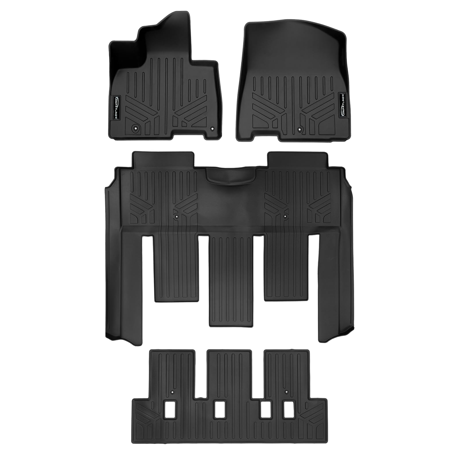 Photo 1 of ***STOCK IMAGE FOR REFERENCE***
SMARTLINER Custom Fit Black 3 Row Floor Mat Liner Set Compatible with 2022-2025 Kia Carnival (Only Fits 7 Passenger Models. Fits SX Prestige with 2nd Row VIP Lounge Seats)
