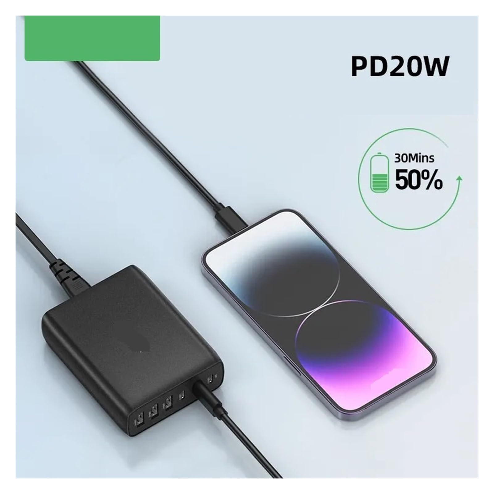 Ładowarka USB 100 W Typu C PD Szybkie Ładowanie Z Wieloma 6 Portami Stacja Ładująca Na Biurko