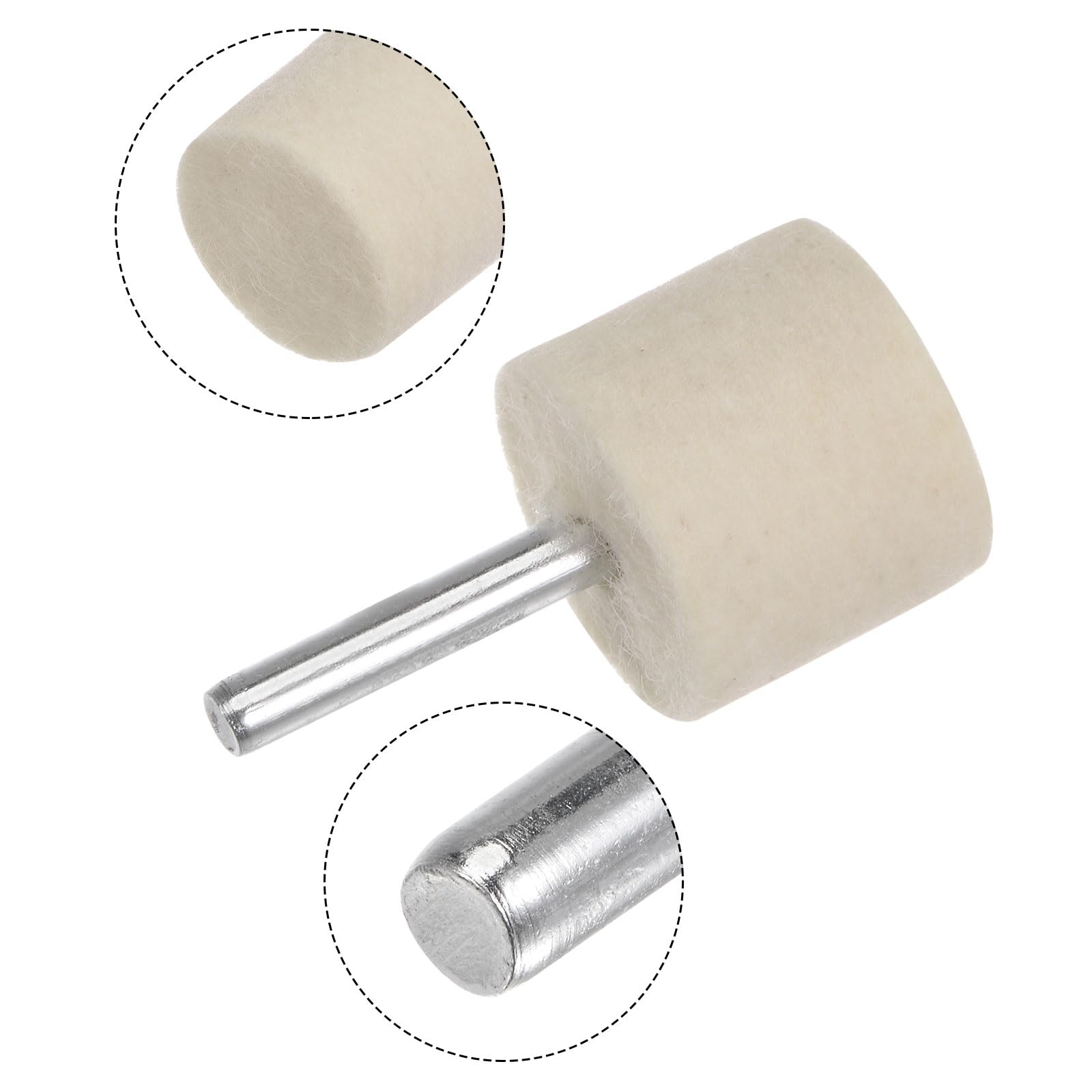 QUARKZMAN 10pz Punte Mandrino Montate Feltro Lana 30mm Testa 1/4 Pollici Supporto Cilindro Lucidatura Punta Trapano Feltro Lucidatura Ruota per Strumento Rotante