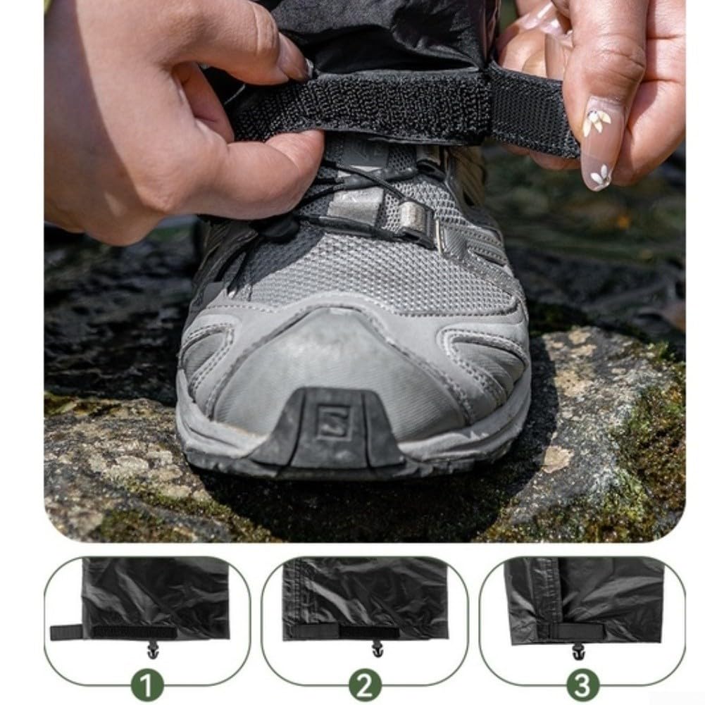 Pantalon de pluie imperméable avec taffetas de polyester PU5000 mm, couvre-jambes léger et réglable pour la randonnée, le camping et les activités de plein air