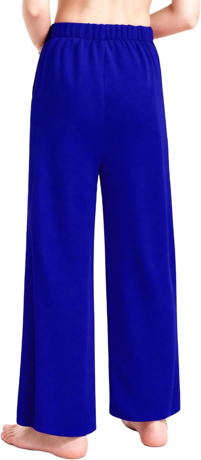 Hansber Celebration of Spirit Palazzo Pants for Kids Boys Girls Liturgical Praise Dance Wide Leg Pants Trousers Bottoms