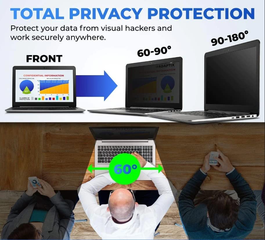 Image of 15.6 Inch Privacy Screen Filter - NO Eye Strain | Anti Blue Light + Anti Glare | No Dry Eyes | Privacy Screen Protector | Easily Removable | (16:9 Aspect Ratio) 345 mm* 194 mm Size.