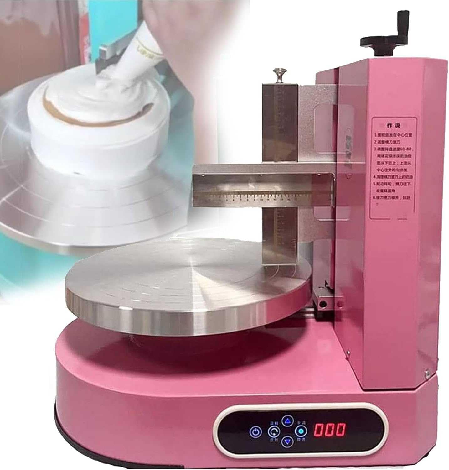 Kuchenglasurmaschine, tragbar, verstellbar, Kuchendekorationsglätter, automatischer Kuchenbeschichtungsglätter und Schabmaschine, ideal zum Backen und Geburtstag