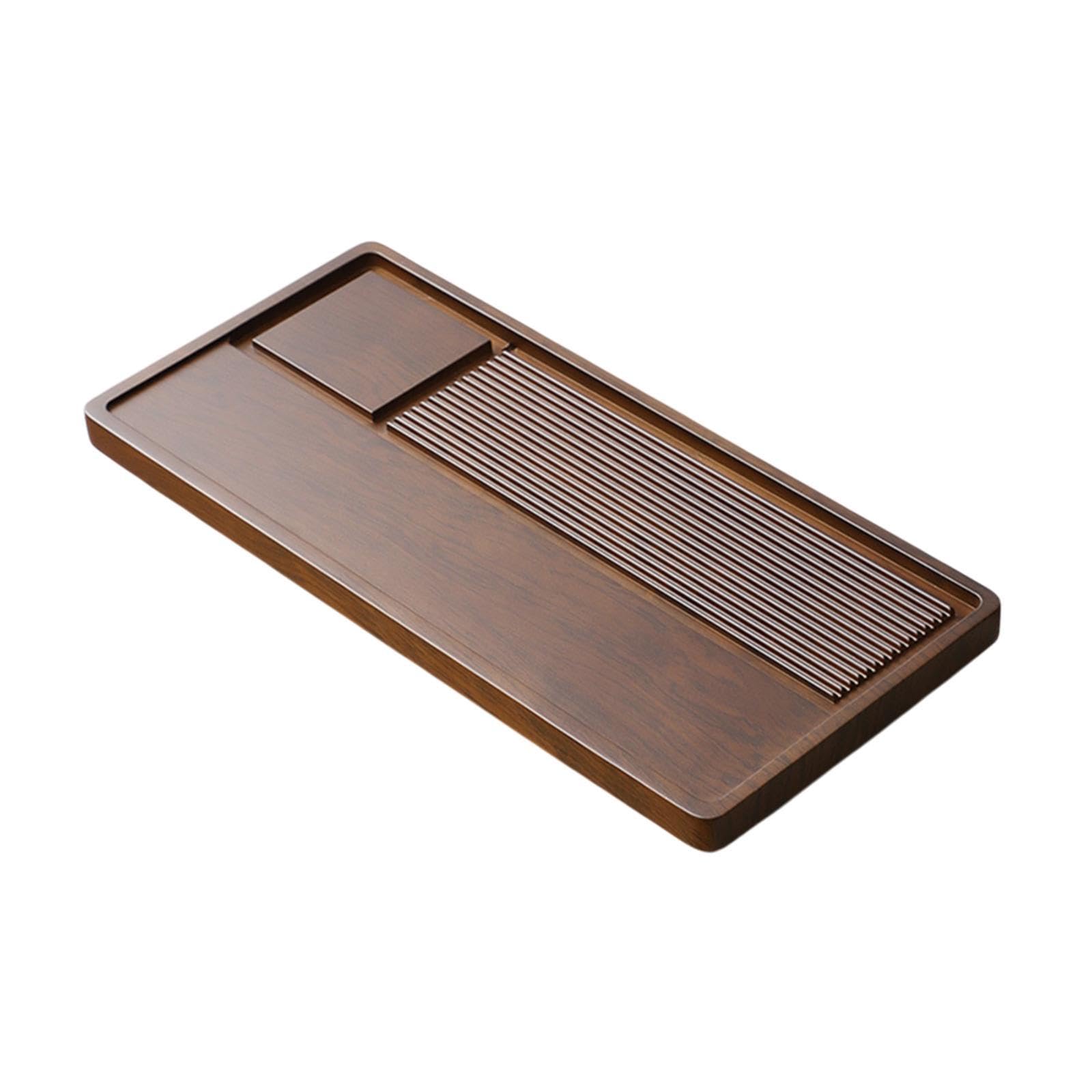 Bambusowa taca na herbatę – wielofunkcyjny stolik do herbaty kungfu z drenażem, 50 x 28 cm, elegancki design do domowej herbaciarni i serwowania herbaty, trwały i wszechstronny