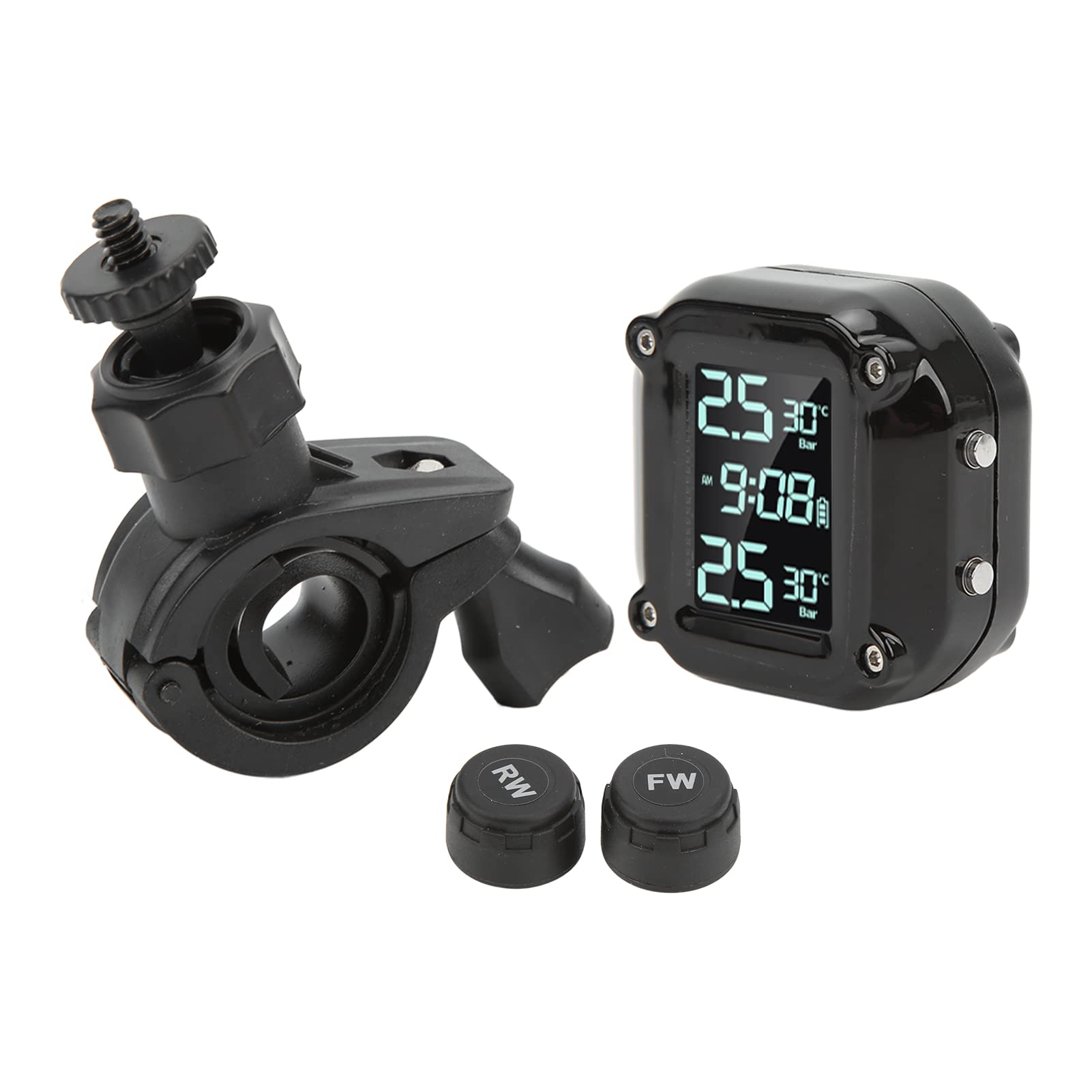 di controllo pressione pneumatici moto LCD IP67 impermeabile TPMS sicurezza guida 2 sensori ricarica USB