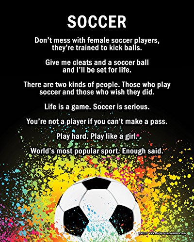 Posters and Prints by Magnetic Impressions Unframed Soccer Female Player Splatter 8” x 10” Sport Poster Print