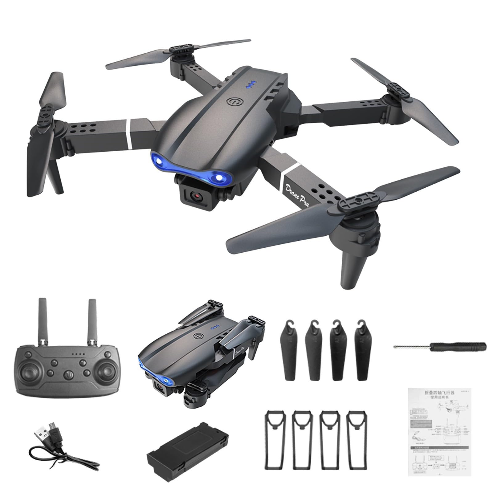 Today's Clearances Deals, 2024 New Drone, Intelligent Remote Drone With  1080P Double Camera, Headless Mode, One-Click Return, Led Lights, App,