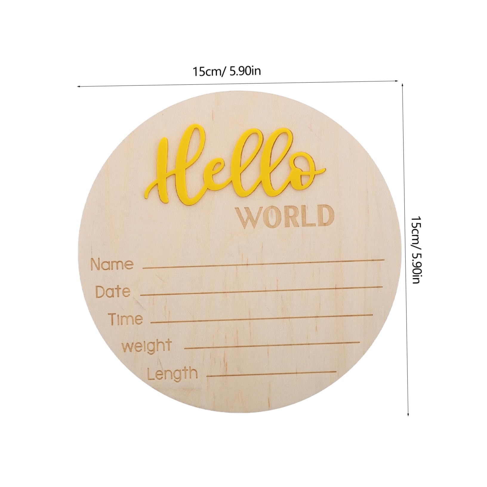 KOMBIUDA Nursery Decor Wooden Birth Sign Cards 4 Pack Newborn Welcome Sign Baby Details for Keepsake