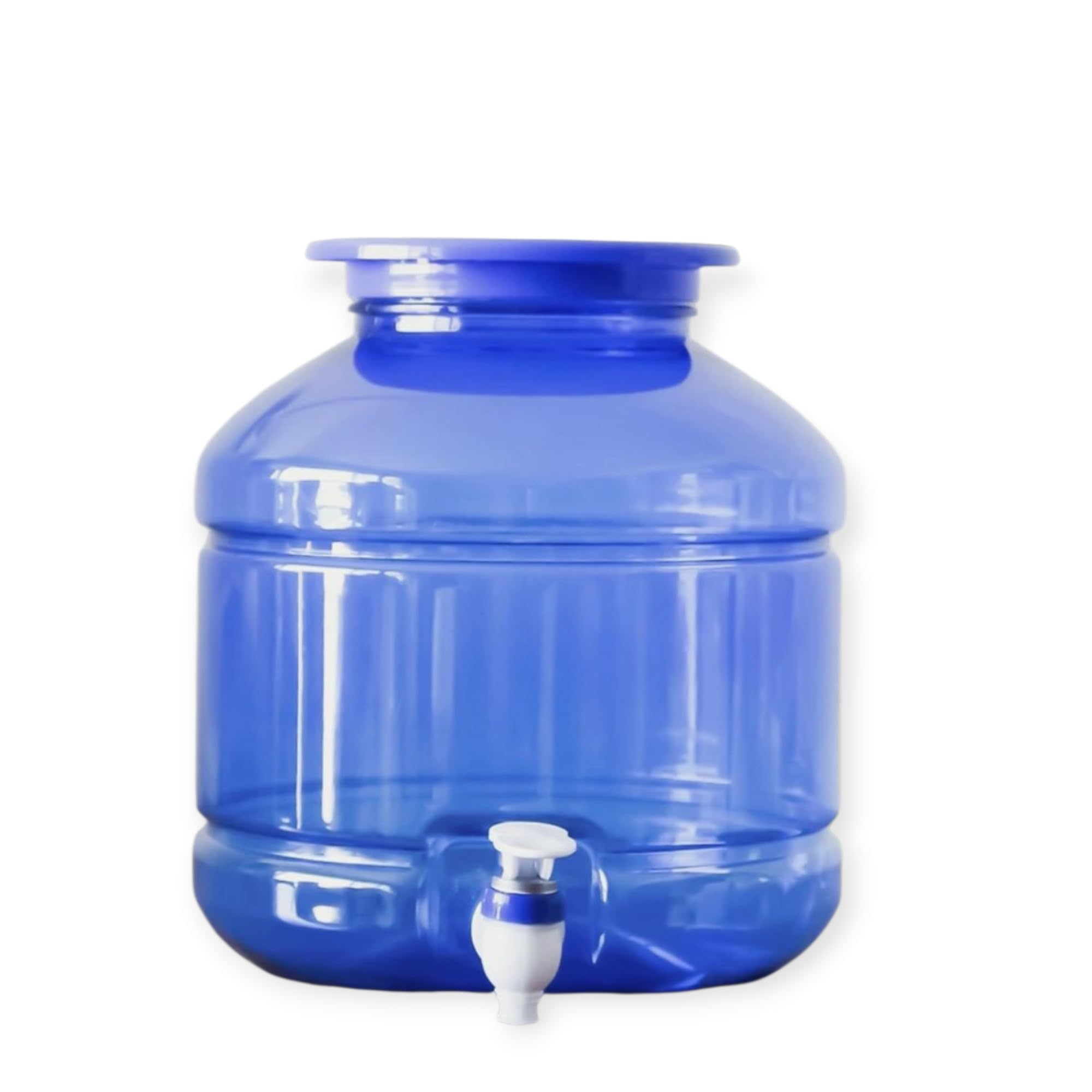 Blue Plastic Water Storage Tank(10L) and Dispenser with Lid, Tap and Handle. Unbreakable, Durable and Strong. Ideal for Home and Office. Housewife's Favourite Kitchen Utility. Easy to use and Clean.-image-4