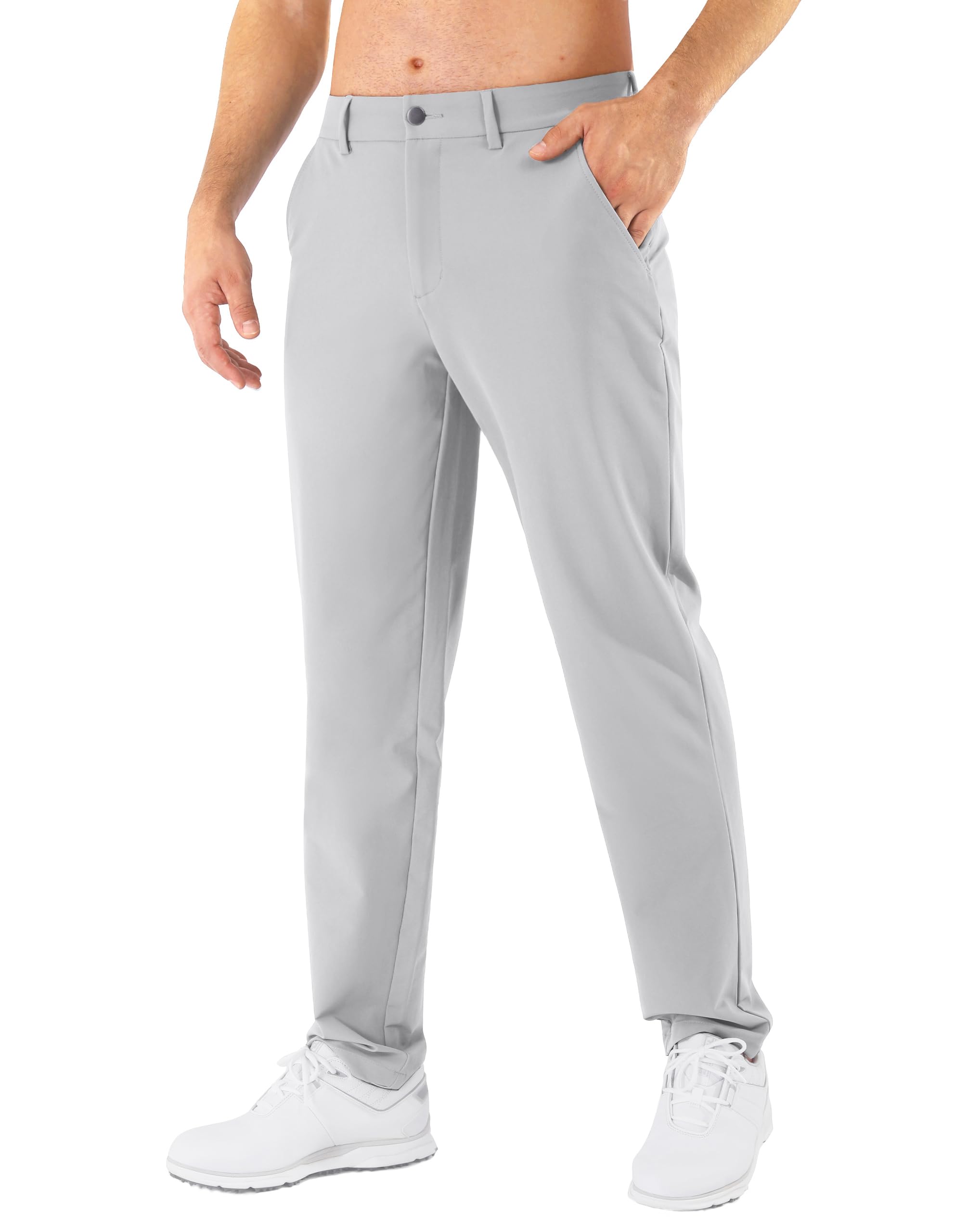 Mens Golf Pants Stretch Classic Fit Dress Pants 30 32 34 Quick Dry 6 Pockets Water-Resistant Casual Trousers