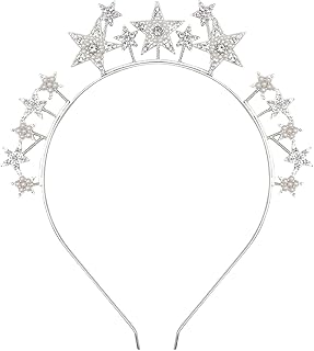 ALLY-MAGIC Star Headbands for Women Girls Cute Rhinestone Hairbands Shinny Crystal Party Headpiece Crown Wedding Hair Acce...