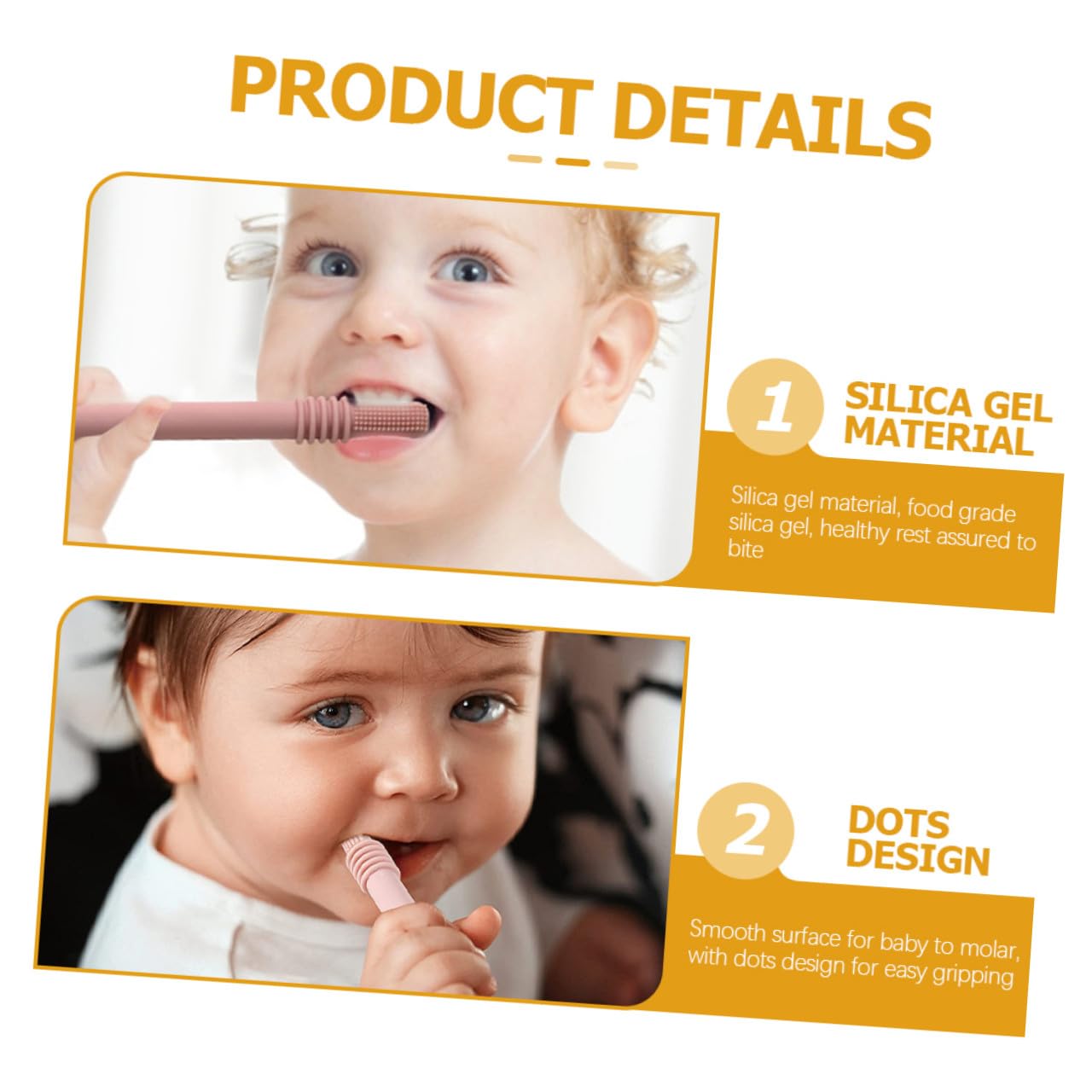 Kisangel Molar Tube in Silicone, Set da 6 Pezzi, per Dentizione | Tubo Cavo, Regali Shower e Compleanno, Presa Facile, Massaggio Gengive