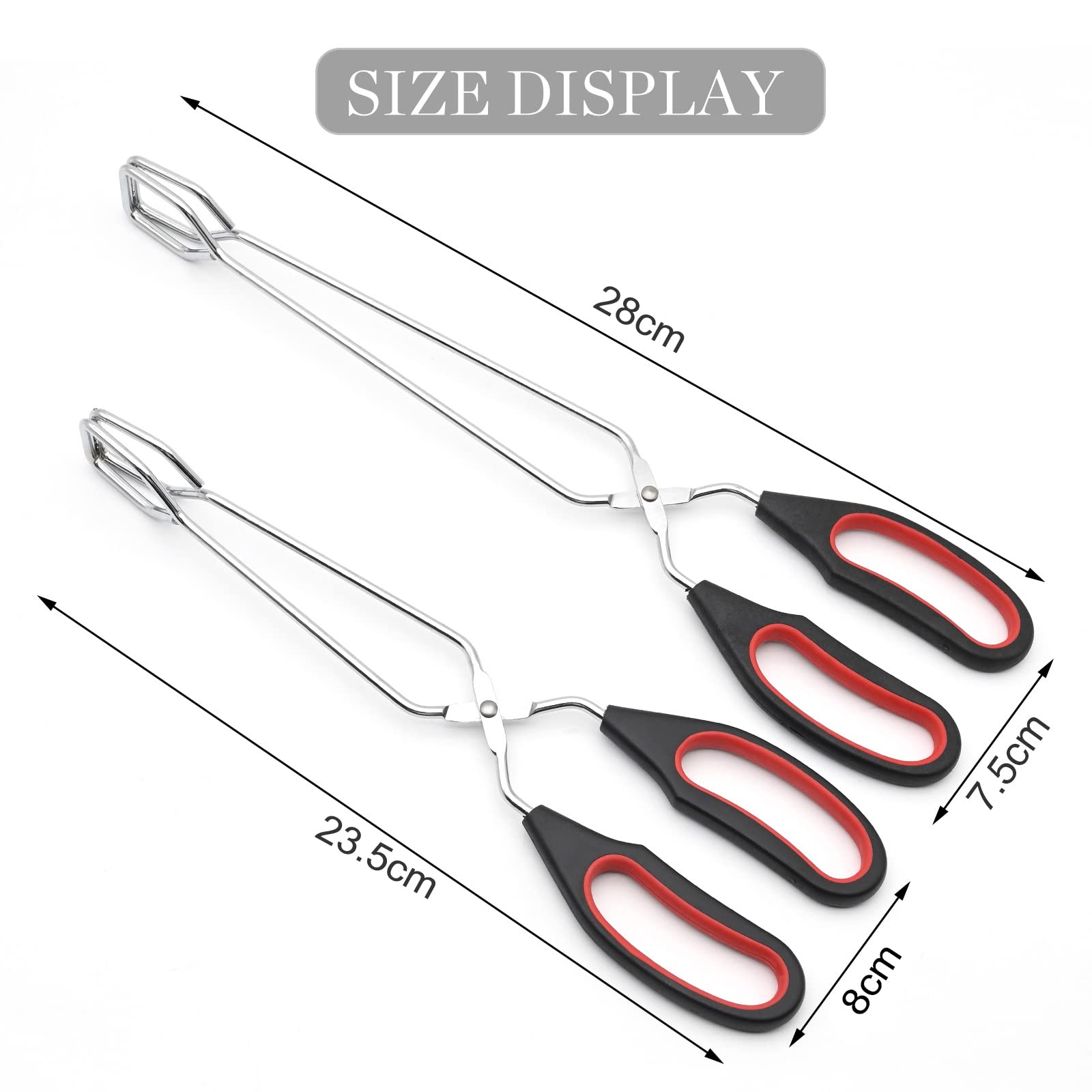 2x Pinces à Barbecue de 9 et 11 Pouces, Pinces à Ciseaux en Acier Inoxydable, Pinces à Grill pour Cuisson, Pinces d'Alimentaire, Pain, Buffet, Nourriture, Pince de Cuisine avec Poignée Confortable