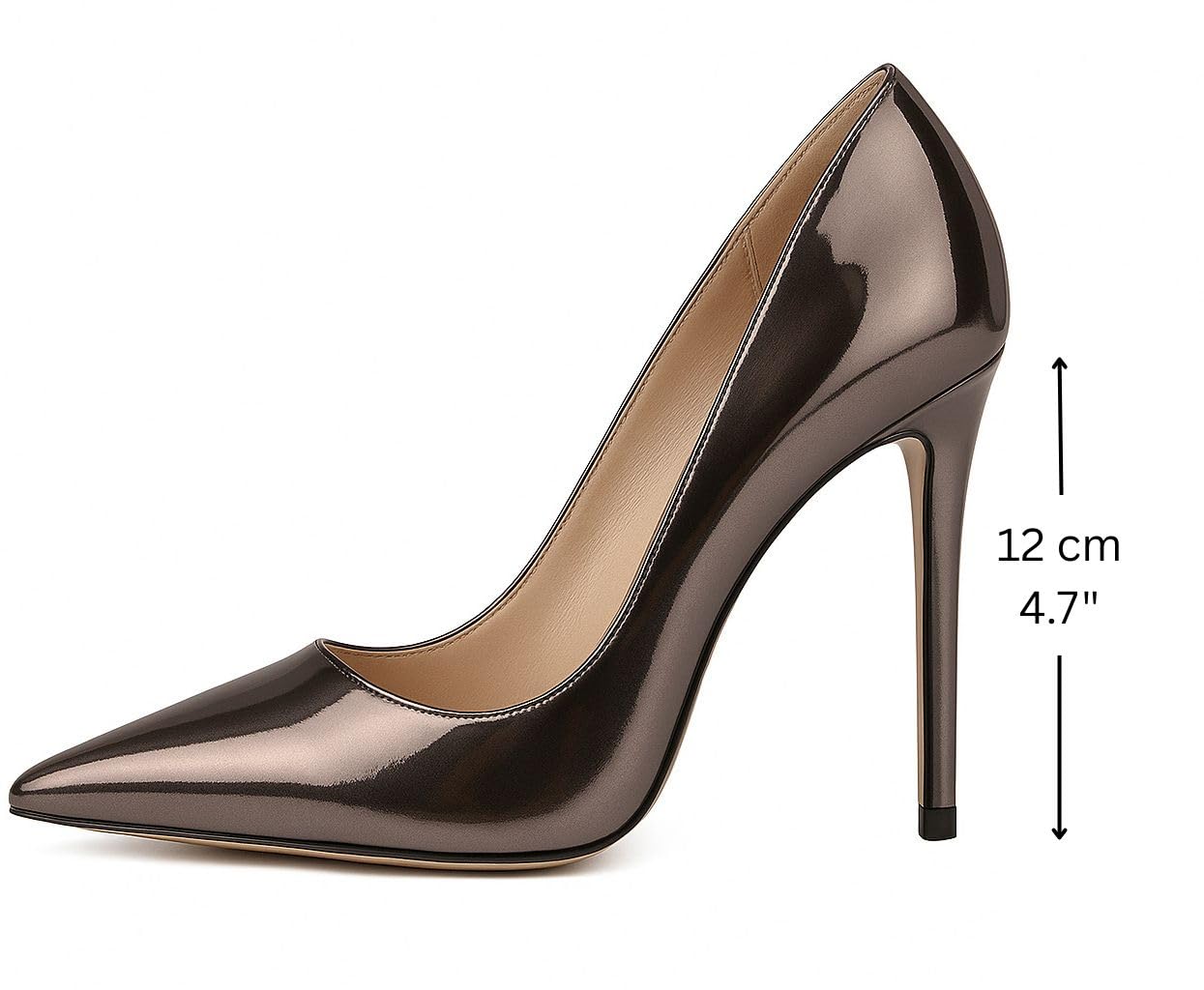 Escarpins Métallisés Stiletto À Talons Hauts Aiguilles 12 cm, Bout Pointu - Chaussures De Soirée Élégantes