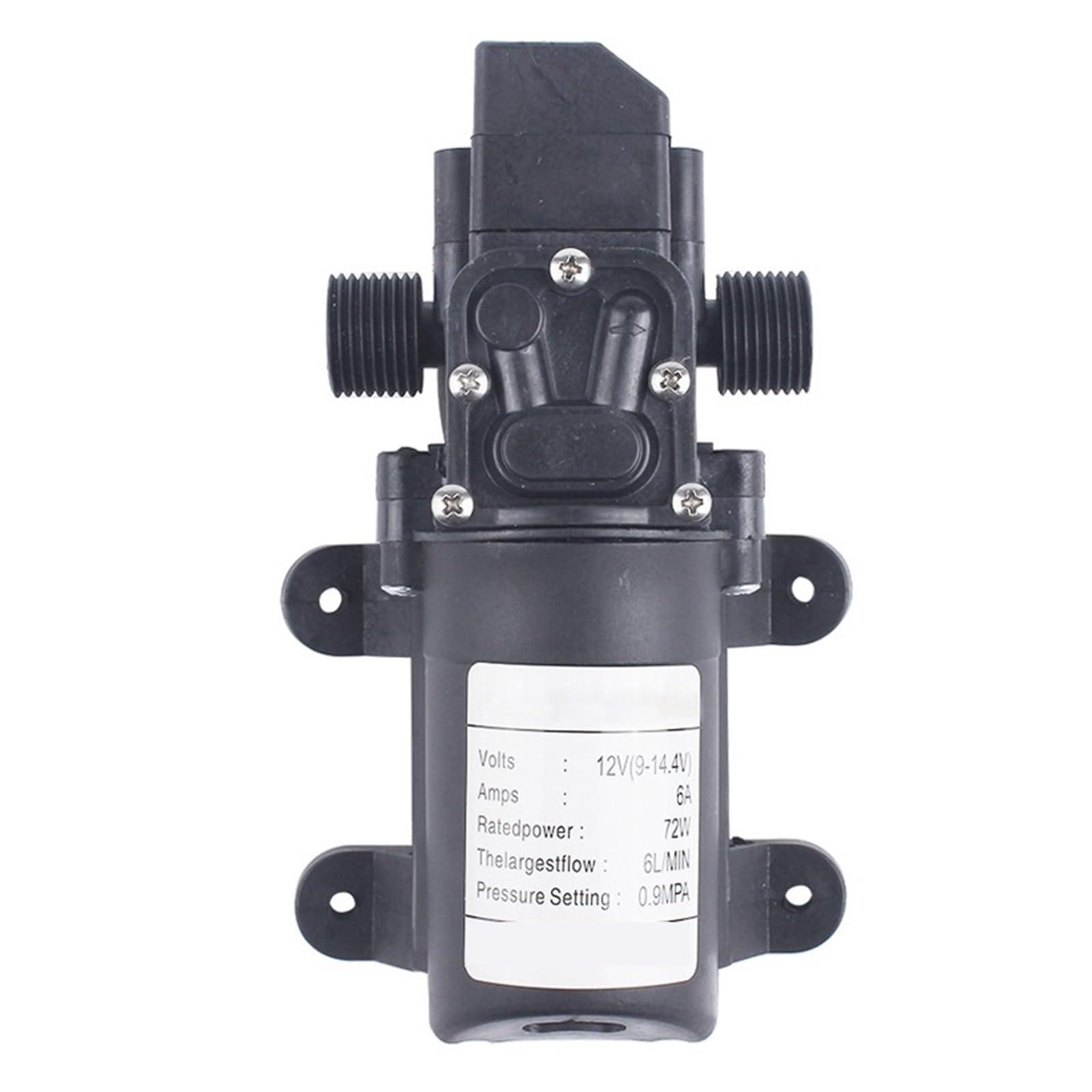 Cczrd Pump-02 12V 130Psi 6L/Min Water High Pressure Diaphragm Self Priming Pump 70W 72W Power Supply 6A Pipe 1/2 Smooth Operation Flow Steady Reliable(Pump-02)