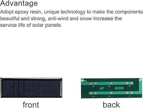 Miniatura 4 de MECCANIXITY Mini célula de panel solar 5.5V 70mA 0.385W 3.543 in x 1.181 in para proyecto de energía eléctrica DIY paquete de 2