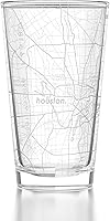 Vista 17 de Well Told Vaso de pinta grabado con mapa de Columbus Ohio, regalo de cerveza grabada (16 onzas, transparente) Pinta de mapa de la ciudad