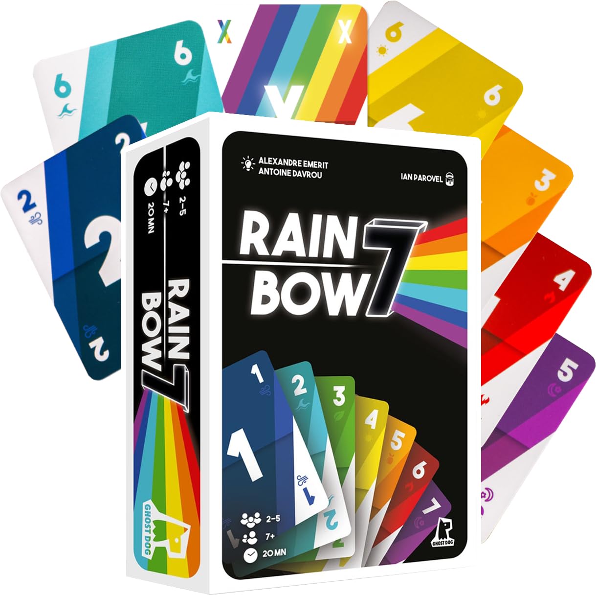 Ghost Dog - Rainbow 7 - Card Game - Easy to Learn and Quick to Play - Ages 7 and up - 2-5 Players - Multilingual: English & French