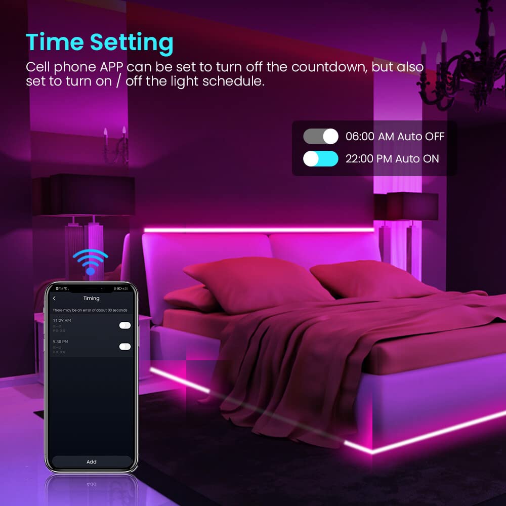RGB Neon LED Streifen, 220V 5050 Silikon IP65 Wasserdicht WiFi Flexible Neon LED Light, mit APP Steuerung, Sync mit Musik Rhythmus (10M)