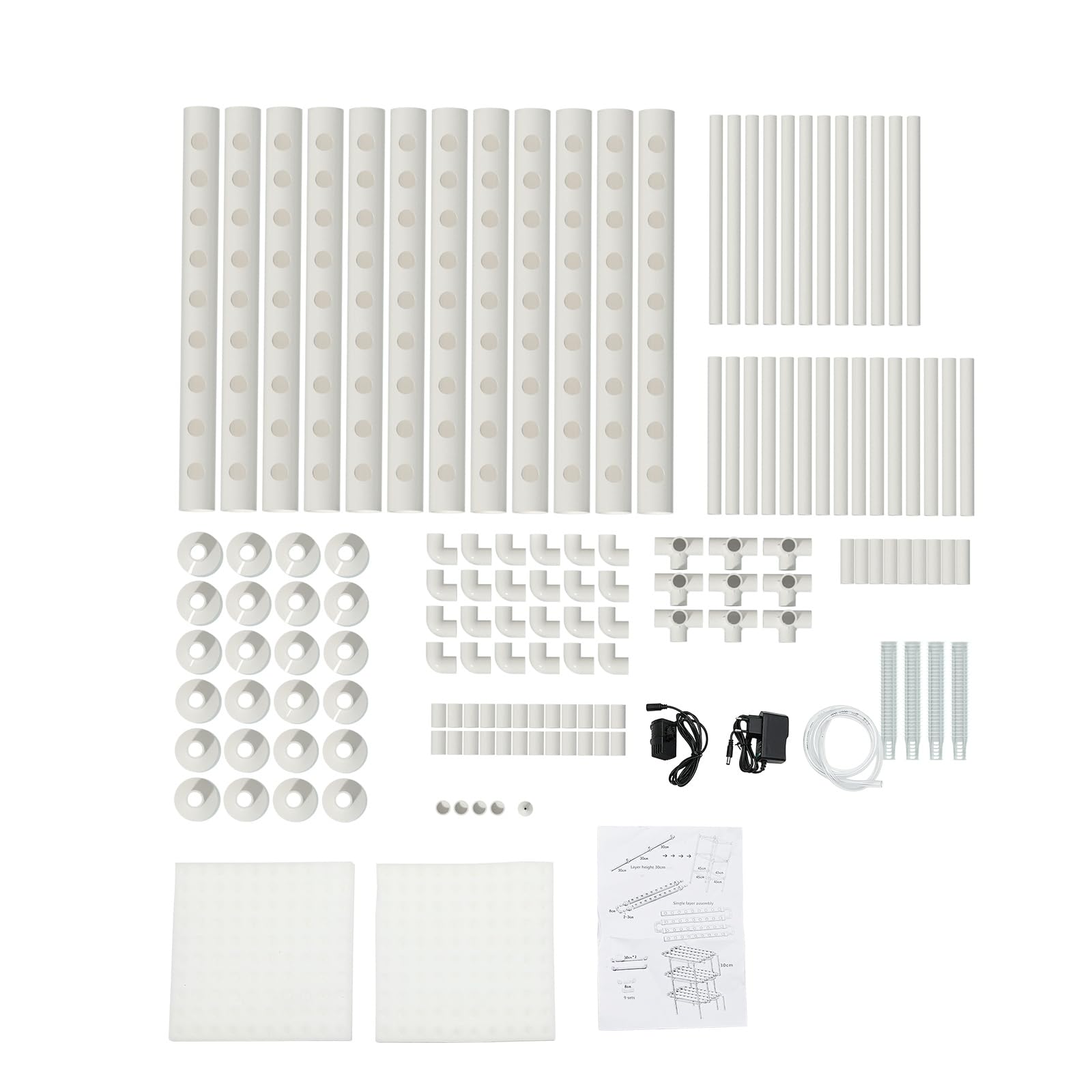 Sistema idroponico, 3 strati, sistema idroponico, 108 fori, sistema di coltivazione del sito, kit per colture acquatiche, sistema di piante da giardino e esperimenti idroponici