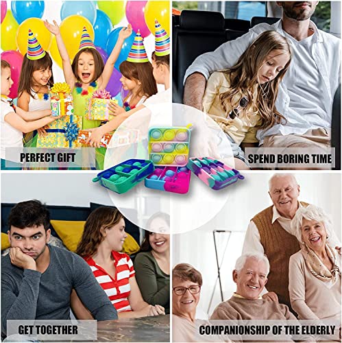 Image of 24Pcs Random Color Mini Pop Keychain Fidget Toy Push Bubble Pop Silicone Squeeze Sensory Toys Make Fun for Kids Anxiety Stress Reliever for Adults