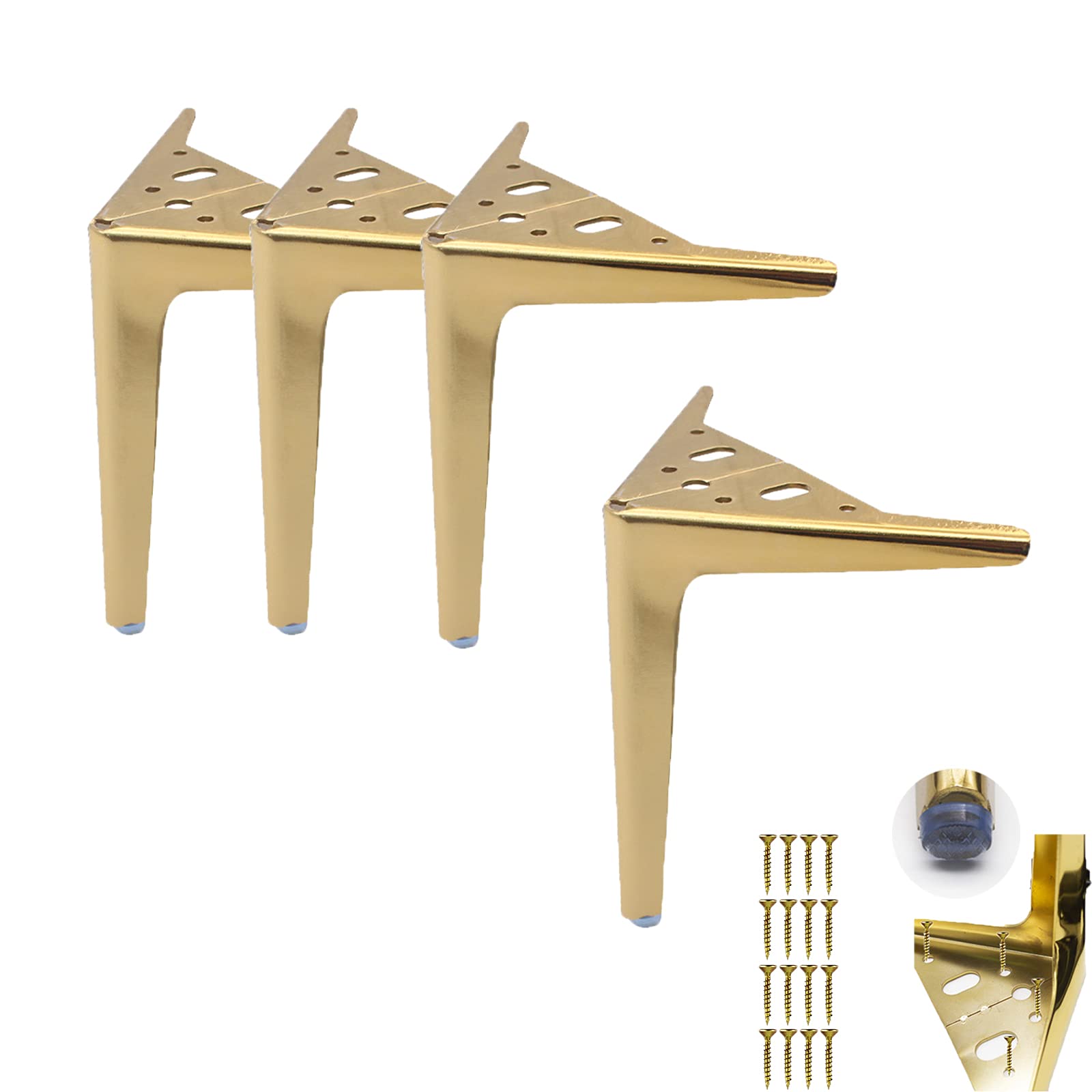 Pieds de meuble métal triangle anti-rayure pour réparer un lit ou canapé bas