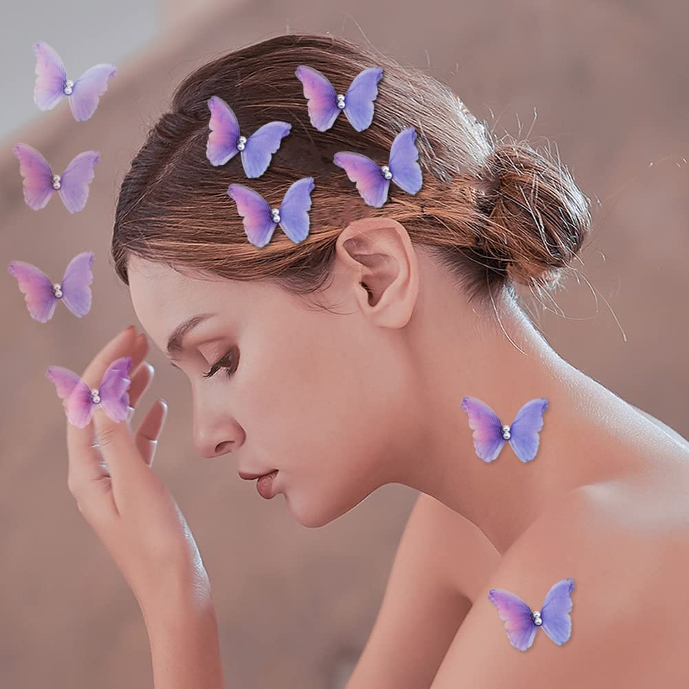 Fermagli Per Capelli A Farfalla Viola - Barrettes Sweet Girl Per Donna