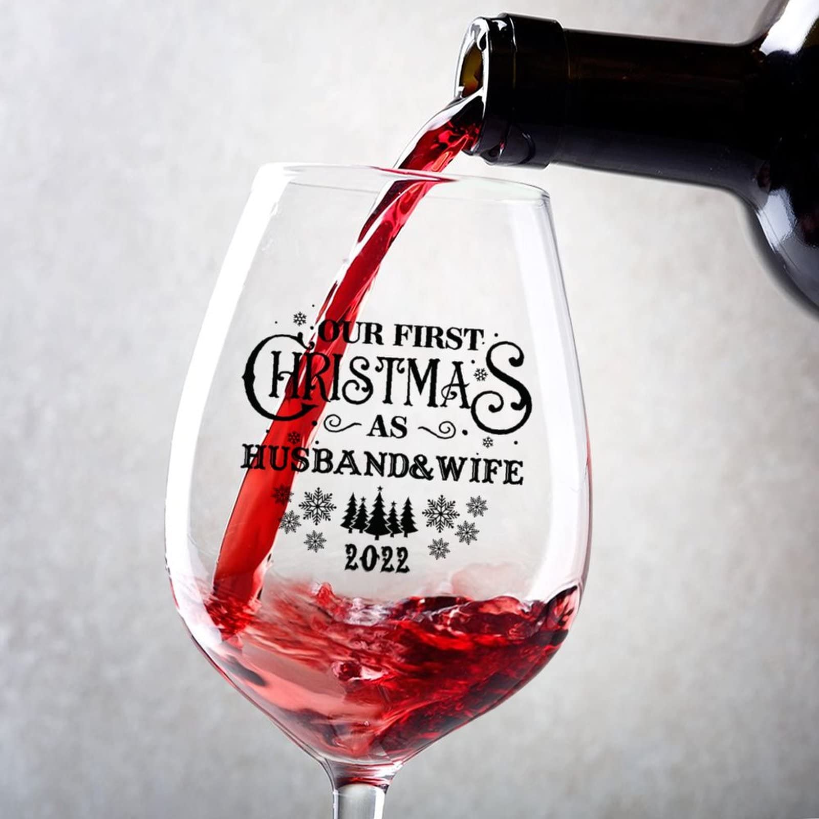 Verres à vin rouge premier Noël ensemble pour table de fête chic