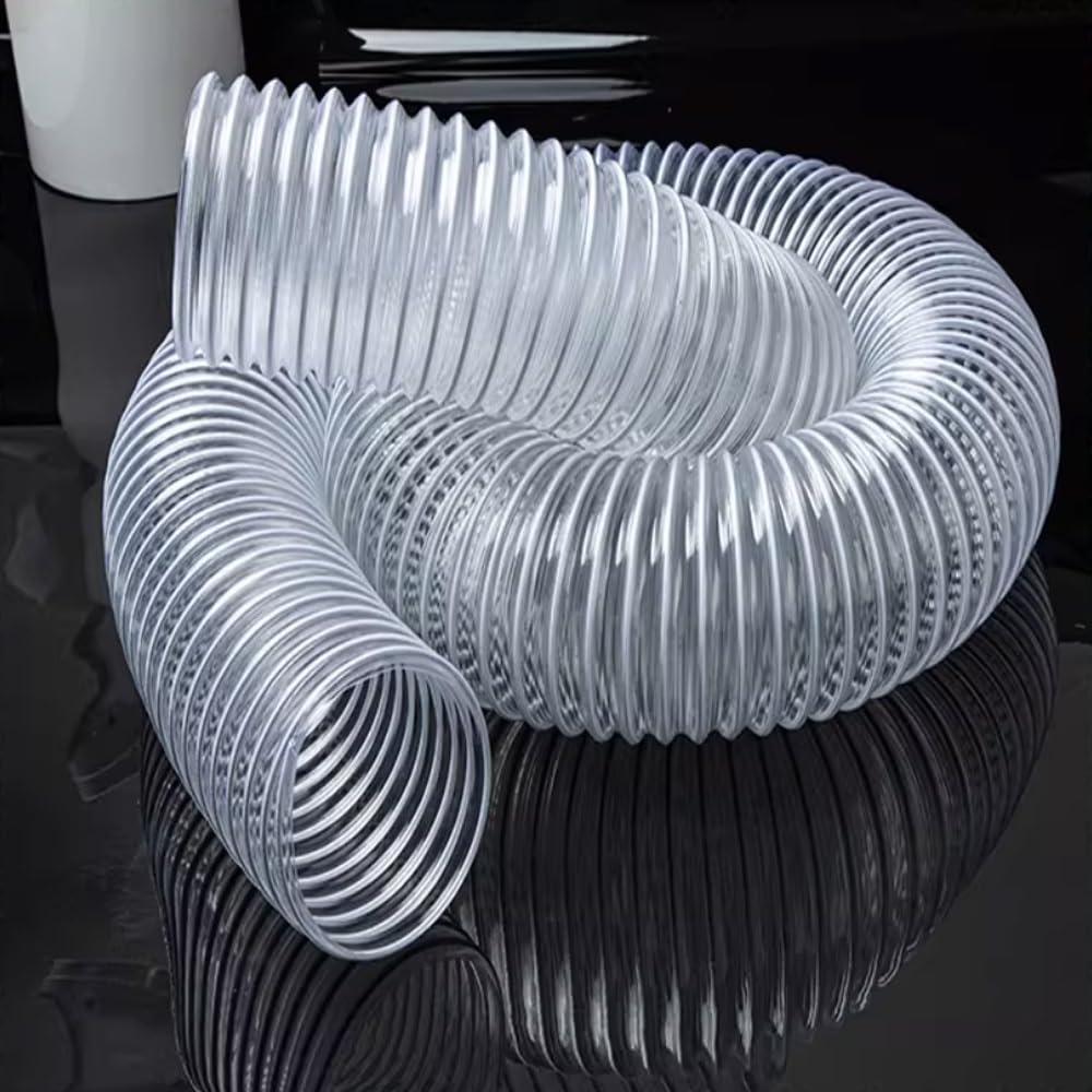 Manguera De Recogida Epolvo Transparente Manguera En Espiral PVC 30-300mm Tubo De Ventilación Flexible Para Aspiradoras Taller(2m/6.56ft,120mm-4 3/4")