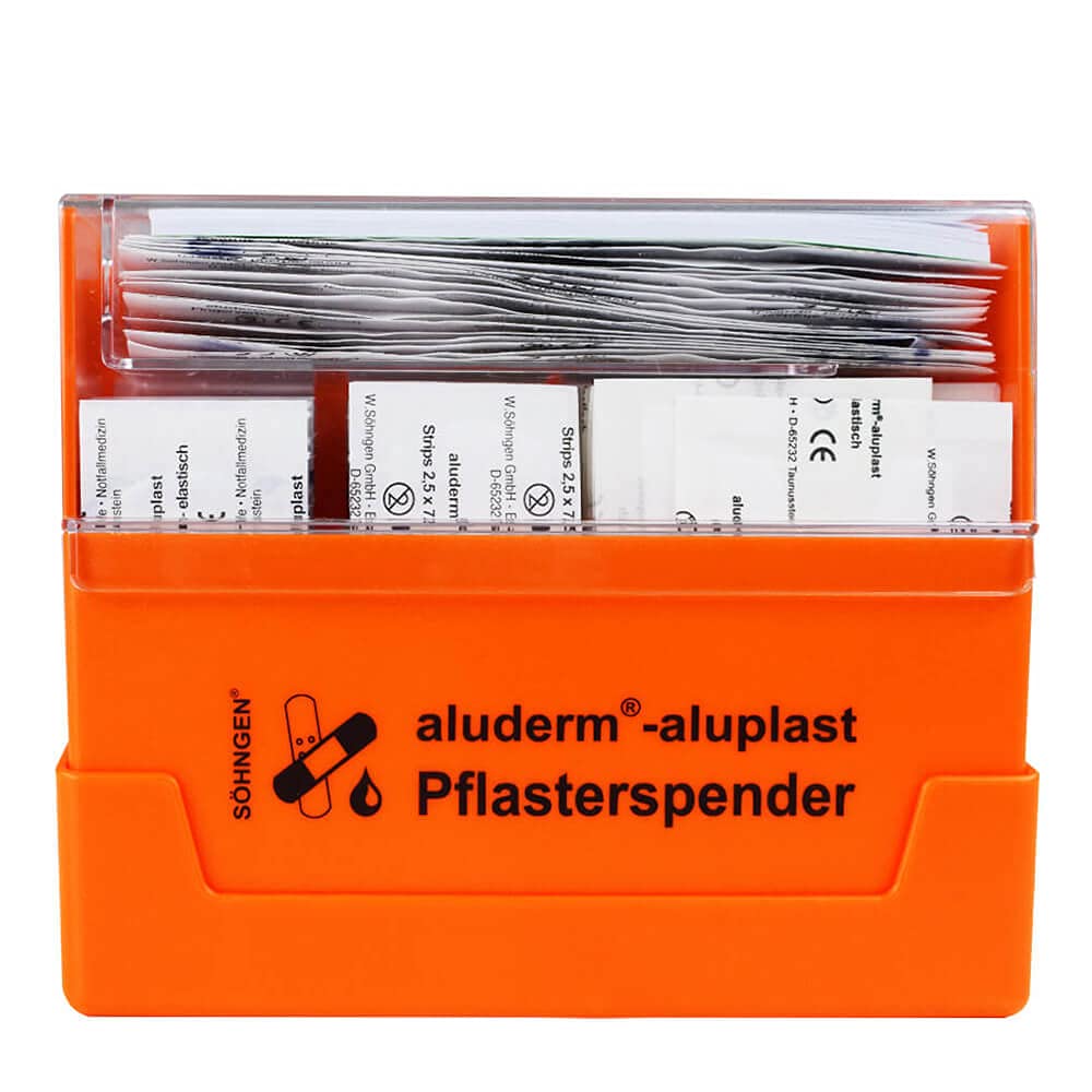 aluderm by Söhngen SÖHNGEN® Erste-Hilfe Basic Set DIN 13169, inkl. aluderm-aluplast Pflasterspender, Art.-Nr. 608699 | Erste Hilfe Station | Erste Hilfe Set | Erste Hilfe Komplettpaket