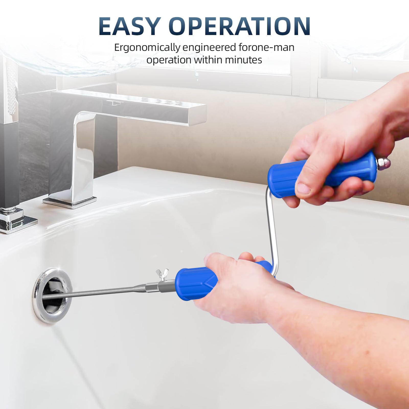Desatascador Fregadero Profesional 10m, Espiral de limpieza de tuberías, diámetro 6 mm, espiral de limpieza de tuberías, espiral de limpieza con adaptadores eléctricos y manuales, varilla de limpiez