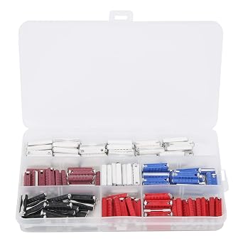 200pcs fusible Link Assortment Firework fusible Link, Torpedo Shaped Car fusible Link Kit 5amp 8amp 16amp 25amp 40amp for Classic European Vintage Cars